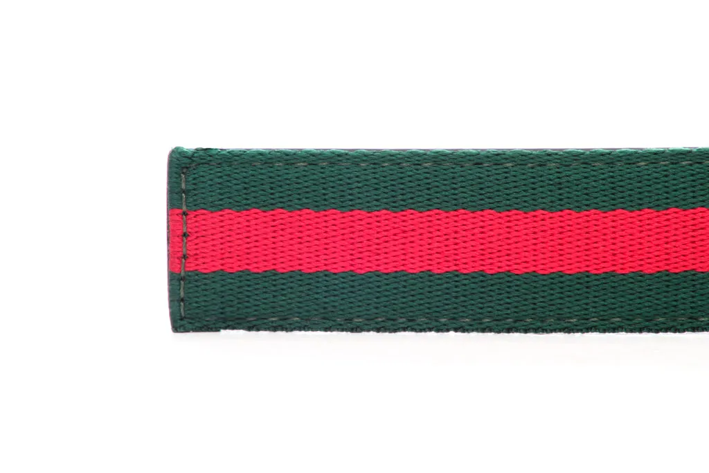 1.25" Green-Red Stripe Cloth Strap