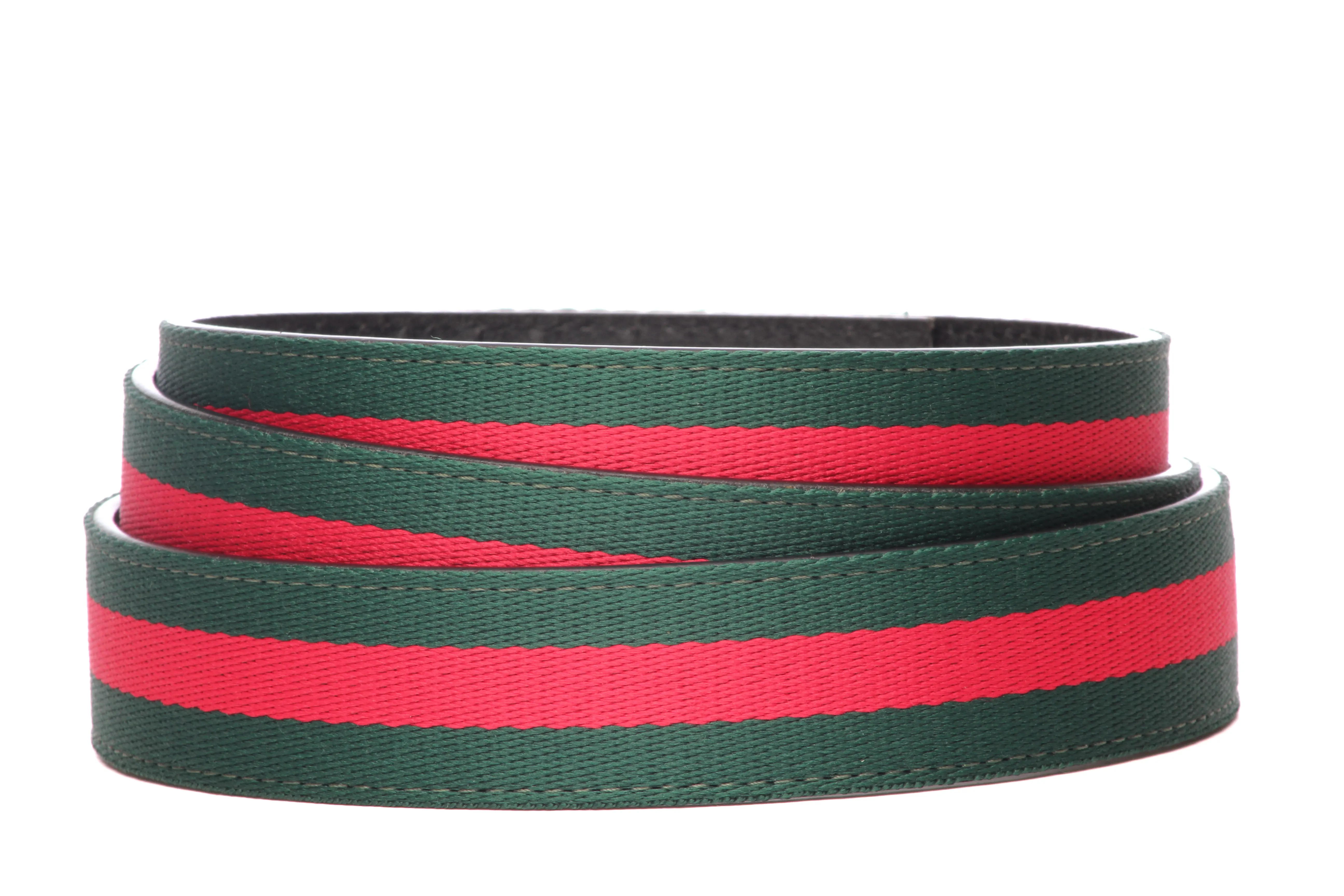 1.25" Green-Red Stripe Cloth Strap