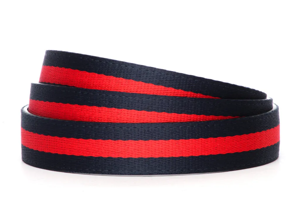 1.25" Navy-Red Stripe Cloth Strap