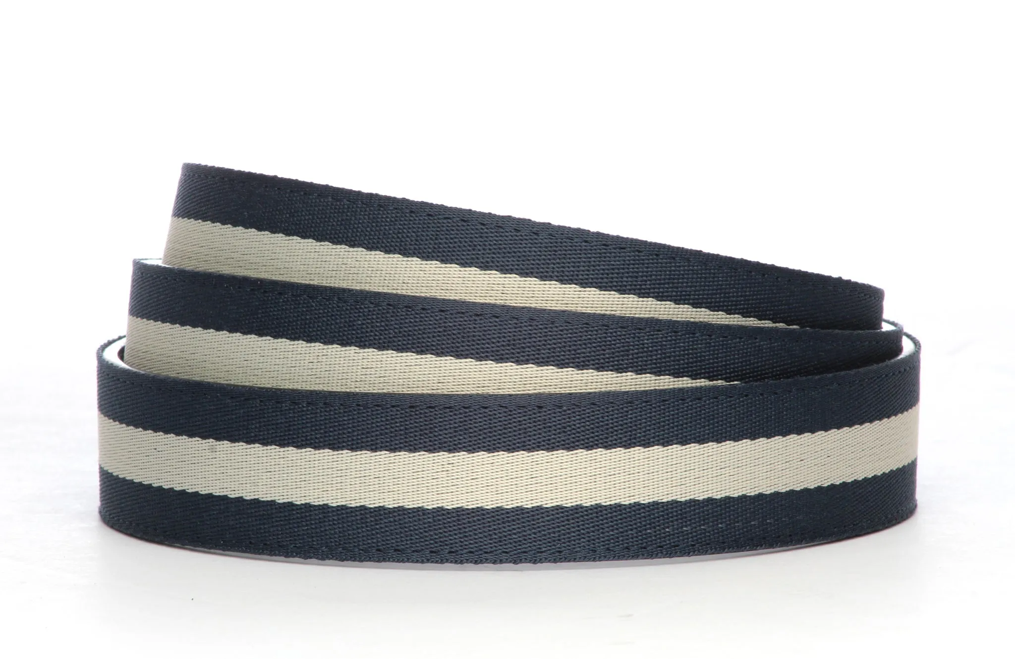 1.25" Navy-White Stripe Cloth Strap