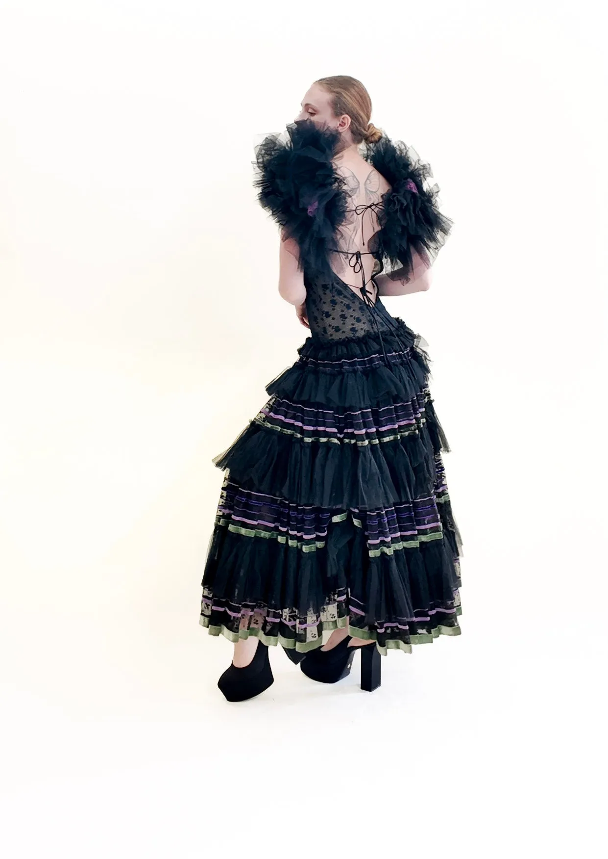 1977 Flamenco Style Corseted Dress worn by Monique Van Vooren