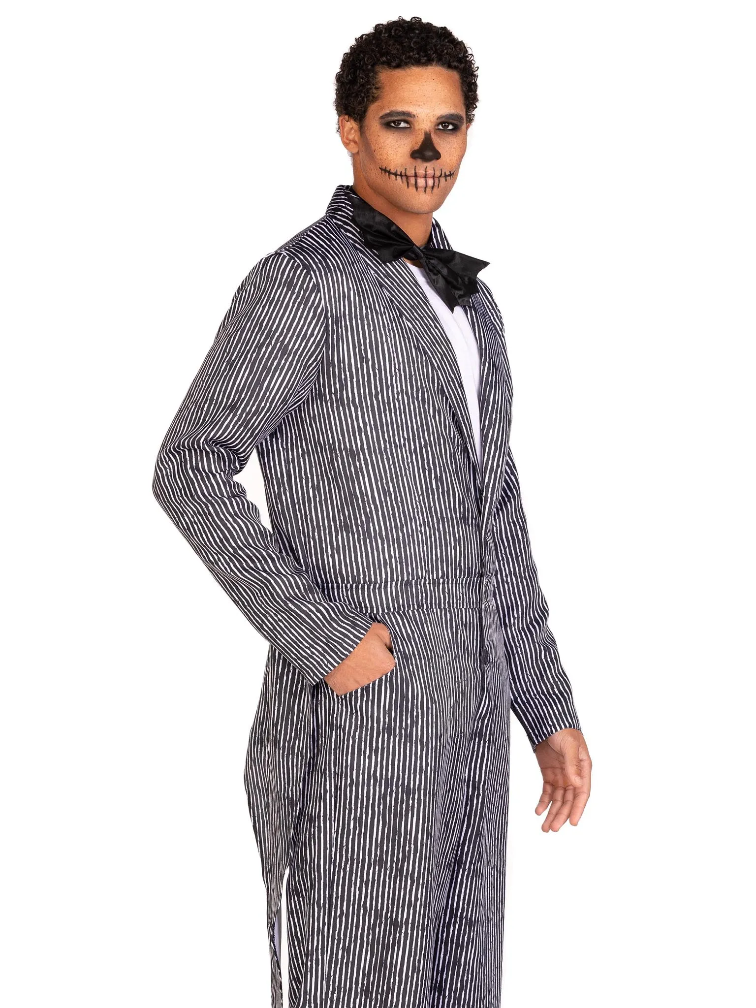 2PC Pinstriped Tux Jumpsuit Costume