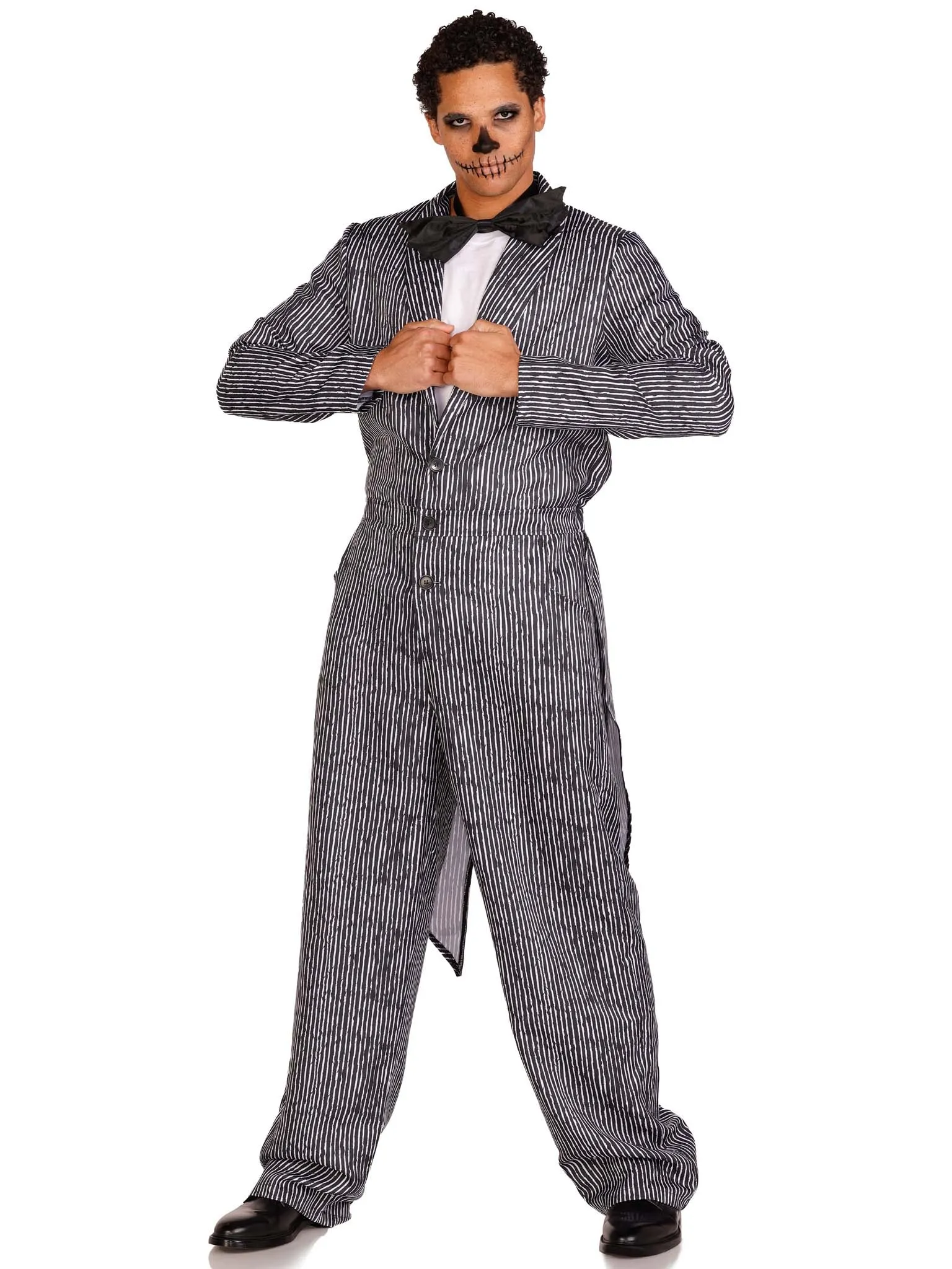 2PC Pinstriped Tux Jumpsuit Costume