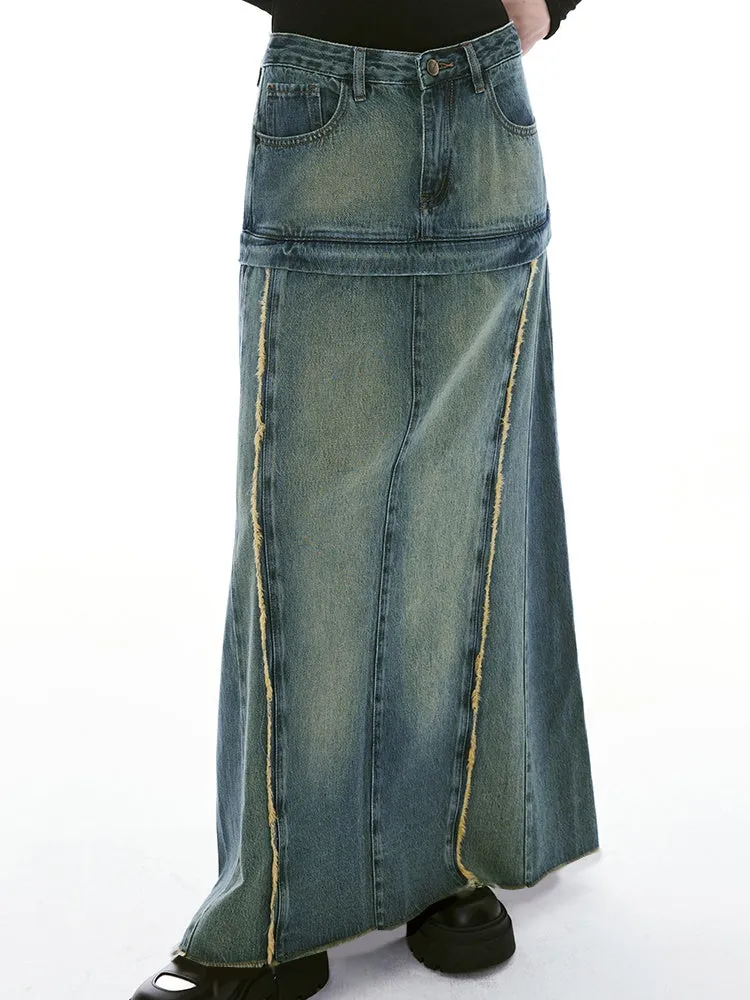 2Way Unique Denim Vintage Short-Skirt Long-Skirt