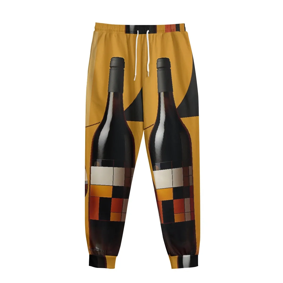 All-Over Print Men's Sweatpants With Waistband229 wine bottle print