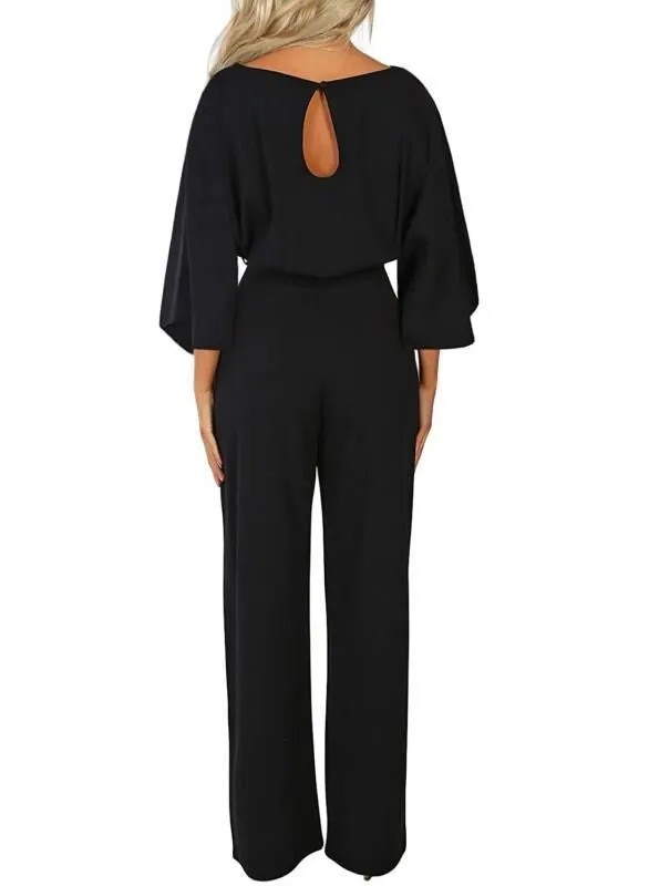 Autumn Casual Long Sleeve Loose Wide Leg Pants Suit