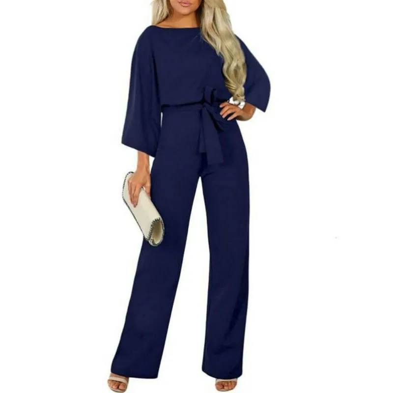 Autumn Casual Long Sleeve Loose Wide Leg Pants Suit