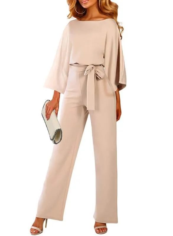 Autumn Casual Long Sleeve Loose Wide Leg Pants Suit