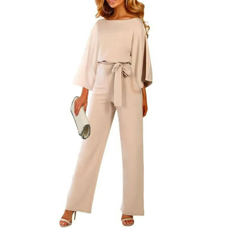 Autumn Casual Long Sleeve Loose Wide Leg Pants Suit