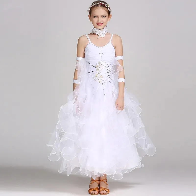 #B100 Girls Ballroom Dress- Children Dance Costumes - Girls Ballroom Dress