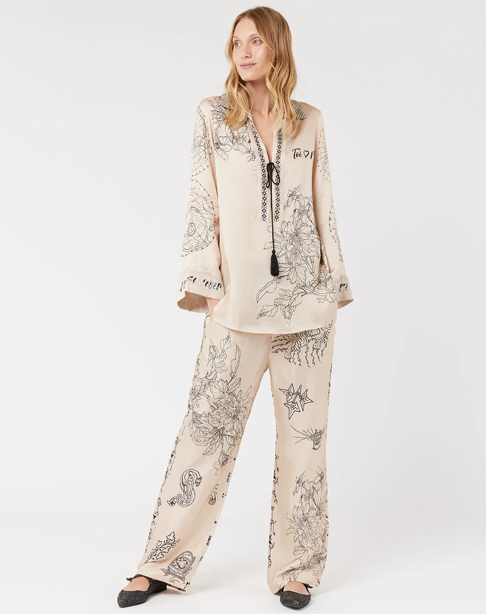 Bailey Straight Leg Blossom Printed Pants