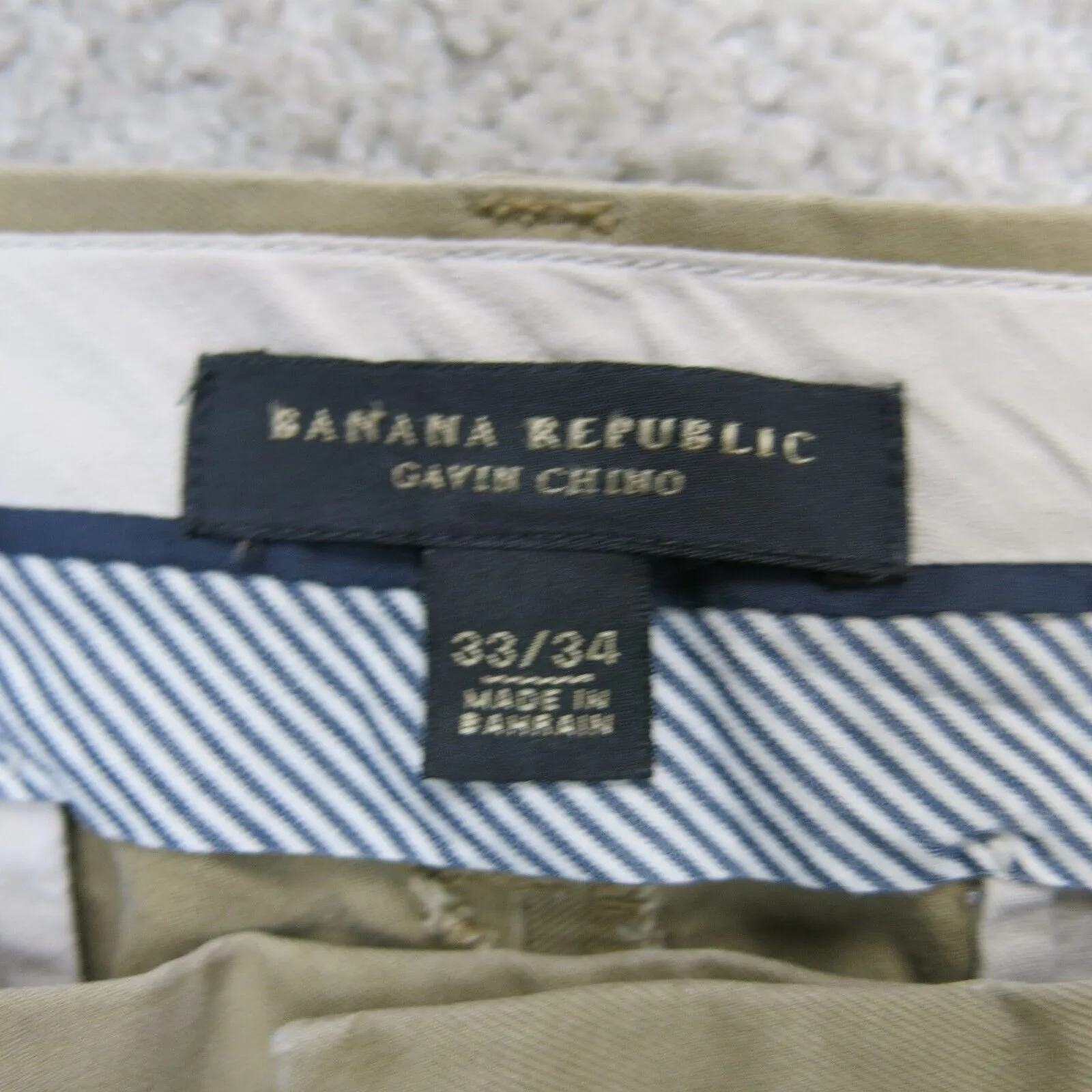 Banana Republic Mens Gavin Straight Fit Chino Pants Mid Rise Beige Size W33XL34