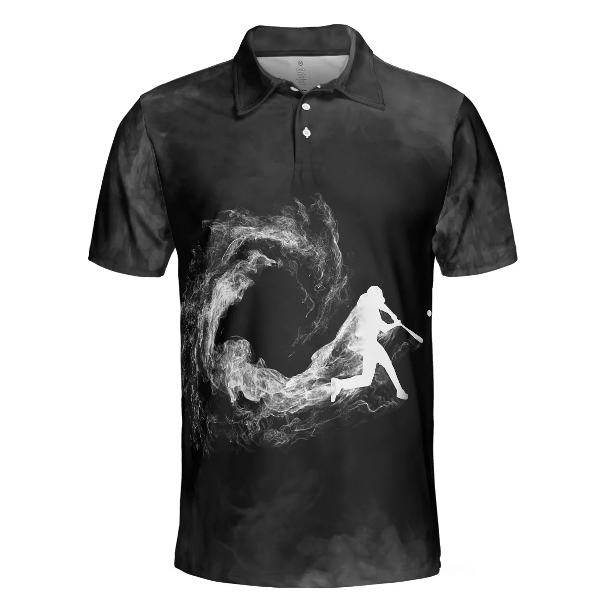 Baseball On Smoke Black Theme Polo Shirt, Smoke Baseball Striker Player Polo Shirt, Best Baseball Shirt For Men