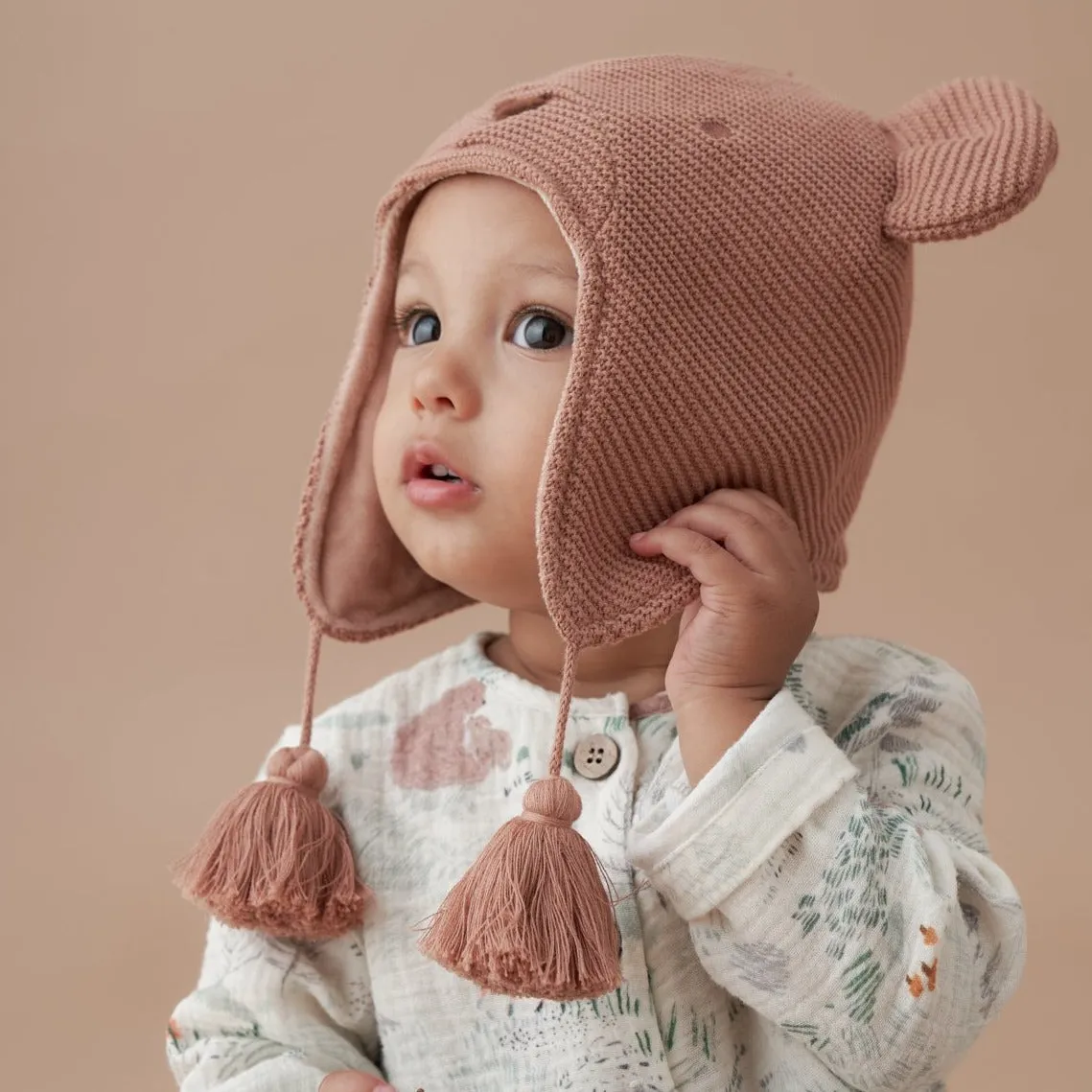 Bear Aviator Knit Baby Hat