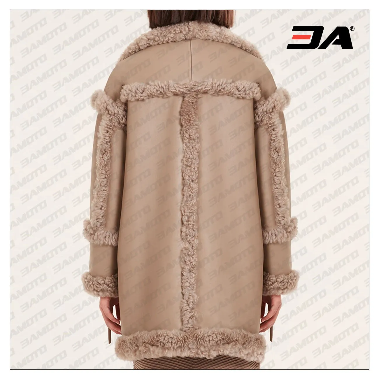 Beige Shearling & Fur Leather Jacket