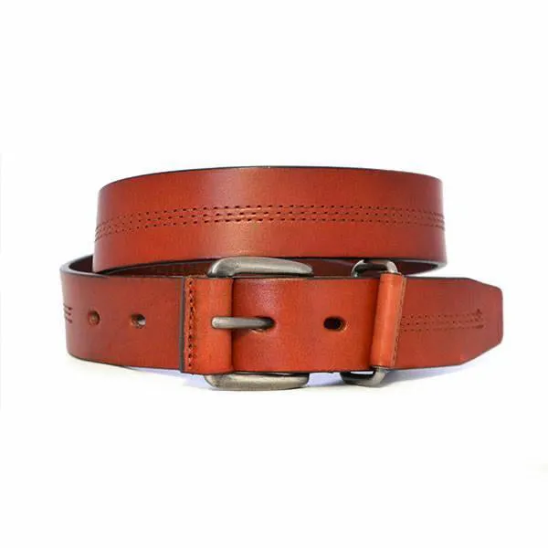 BENJI - Mens Brown Genuine Leather Belt