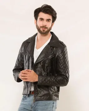 Black Biker Men's Leather Jacket