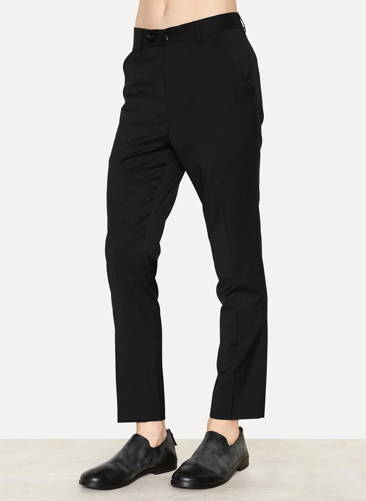 Black Cool Wool Tailored Pant