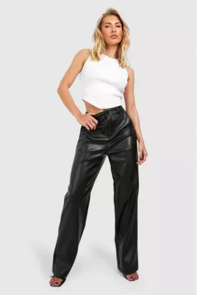 Black Faux Leather Pants