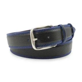 Black/Royal Tumbled Prong Belt