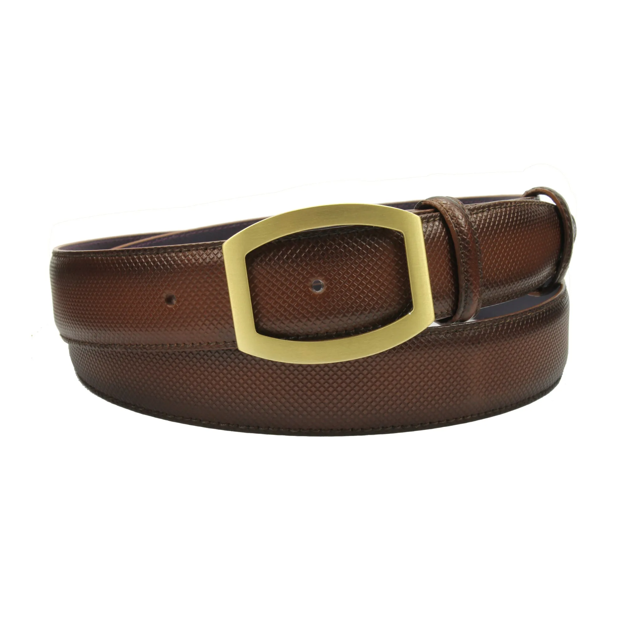 Bogart Hand Burnished Conker Dadino Open Face Belt