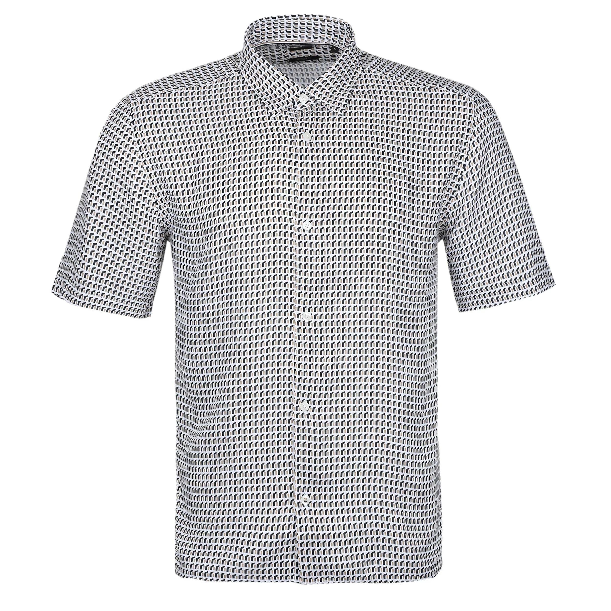 BOSS Leno F Short Sleeve Shirt in Medium Beige