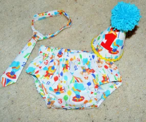 boy circus cake smash outfit with party hat, circus birthday outfit, 1st 2nd 3rd  birthday, Boys cake smash outfit, circus Banner