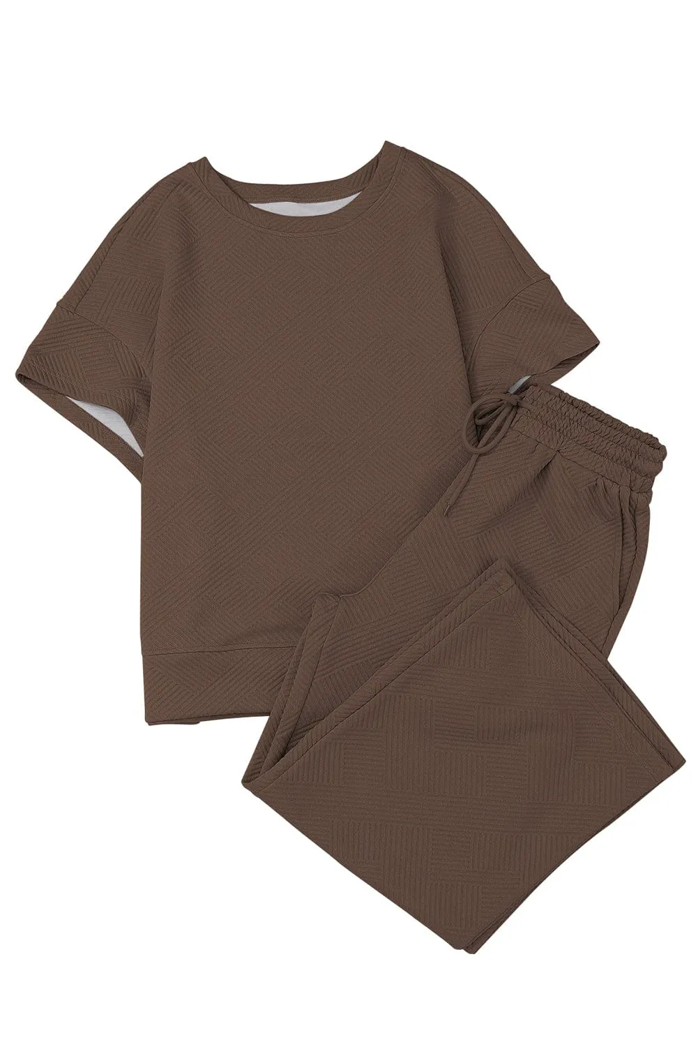 Brown Knitted Pant and Top Set