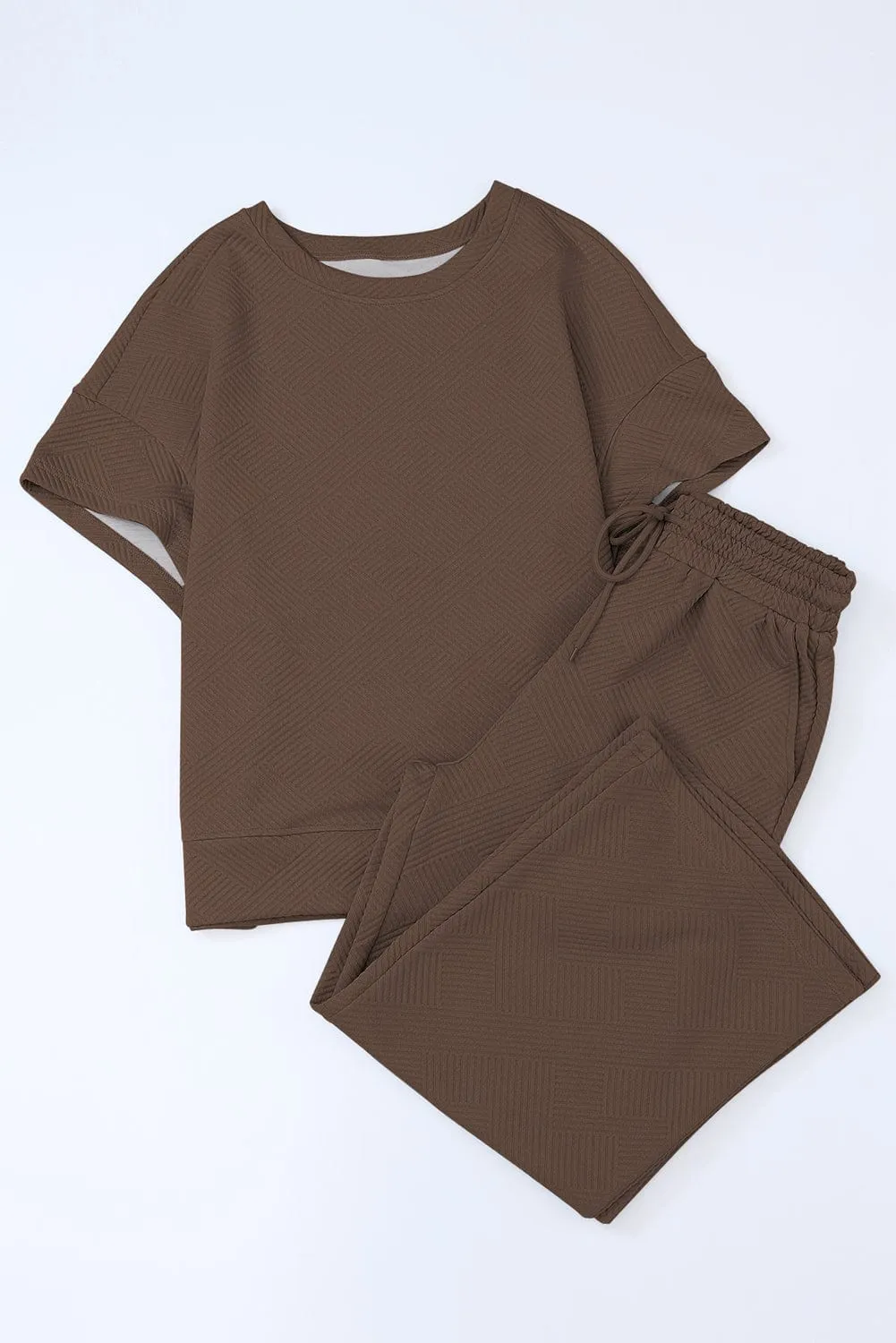 Brown Knitted Pant and Top Set