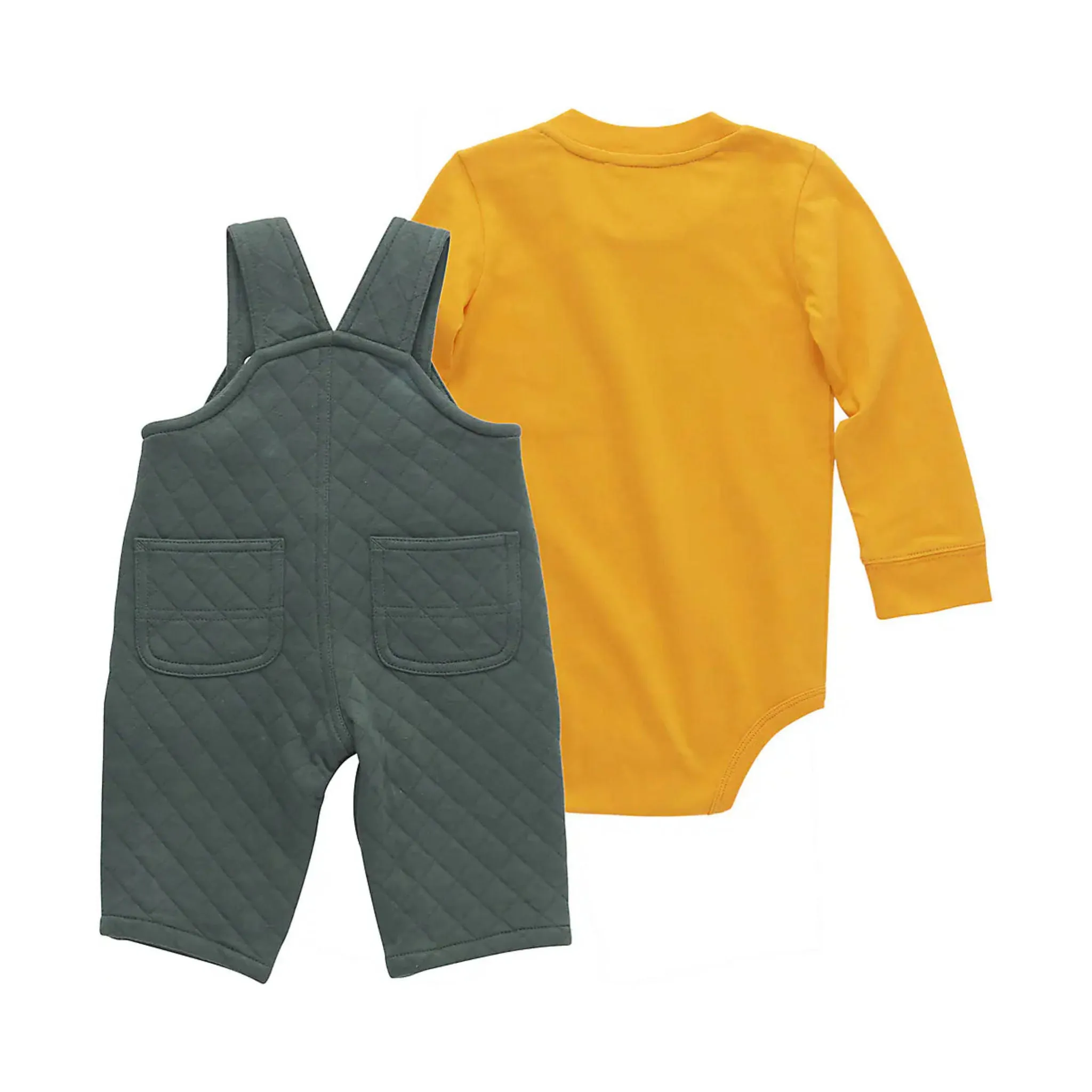 Carhartt Boys' Infant Long Sleeve Bodysuit Quilted Fleece Overall Set - Greenland