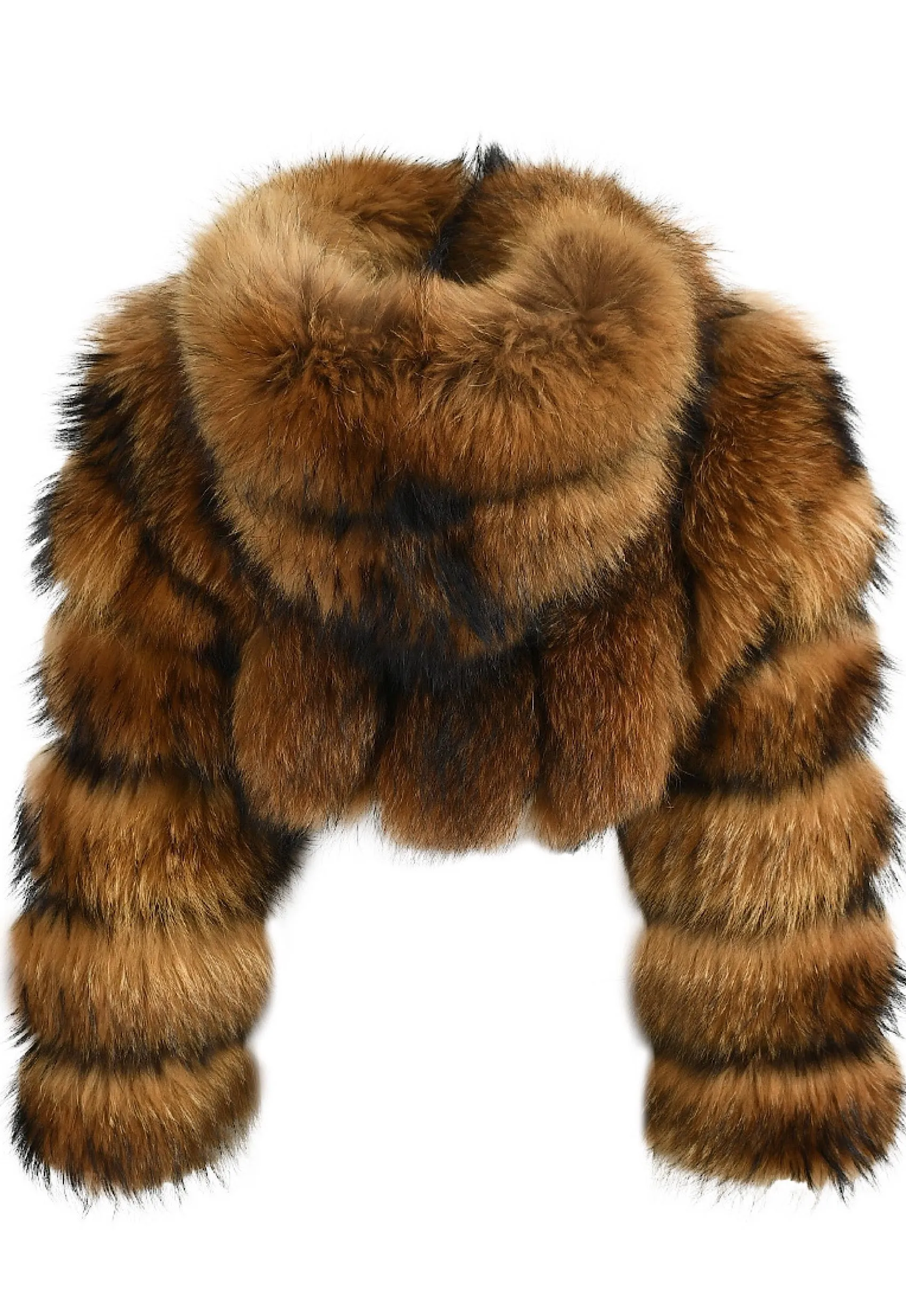 CARLINA Raccoon Hooded Fur Coat