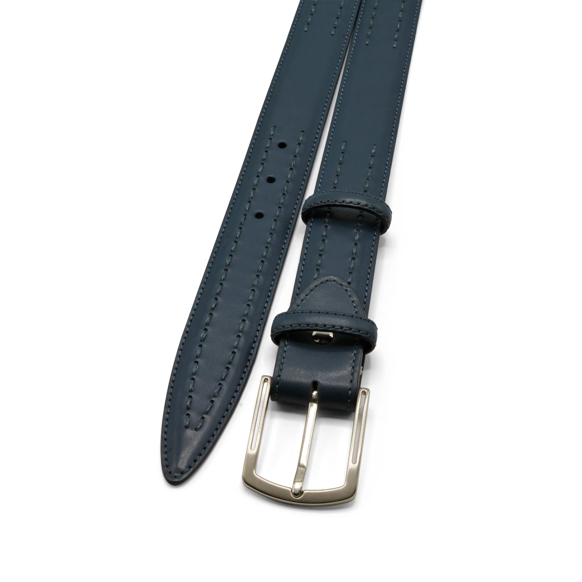 Chaplin V2 Denim Handstitch Detail Burnished Gunmetal Belt