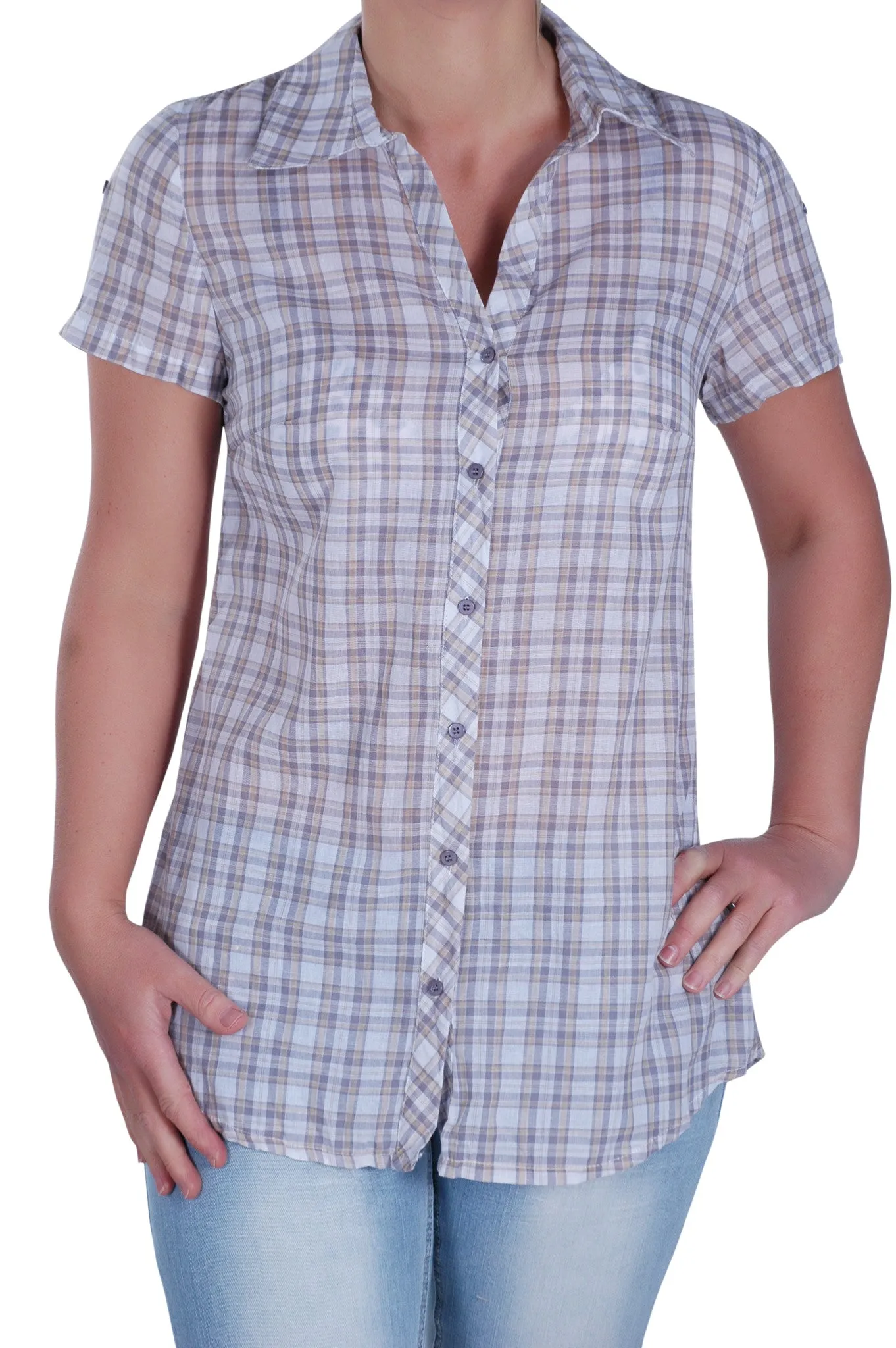 Checkered Collared Plus Size Shirt