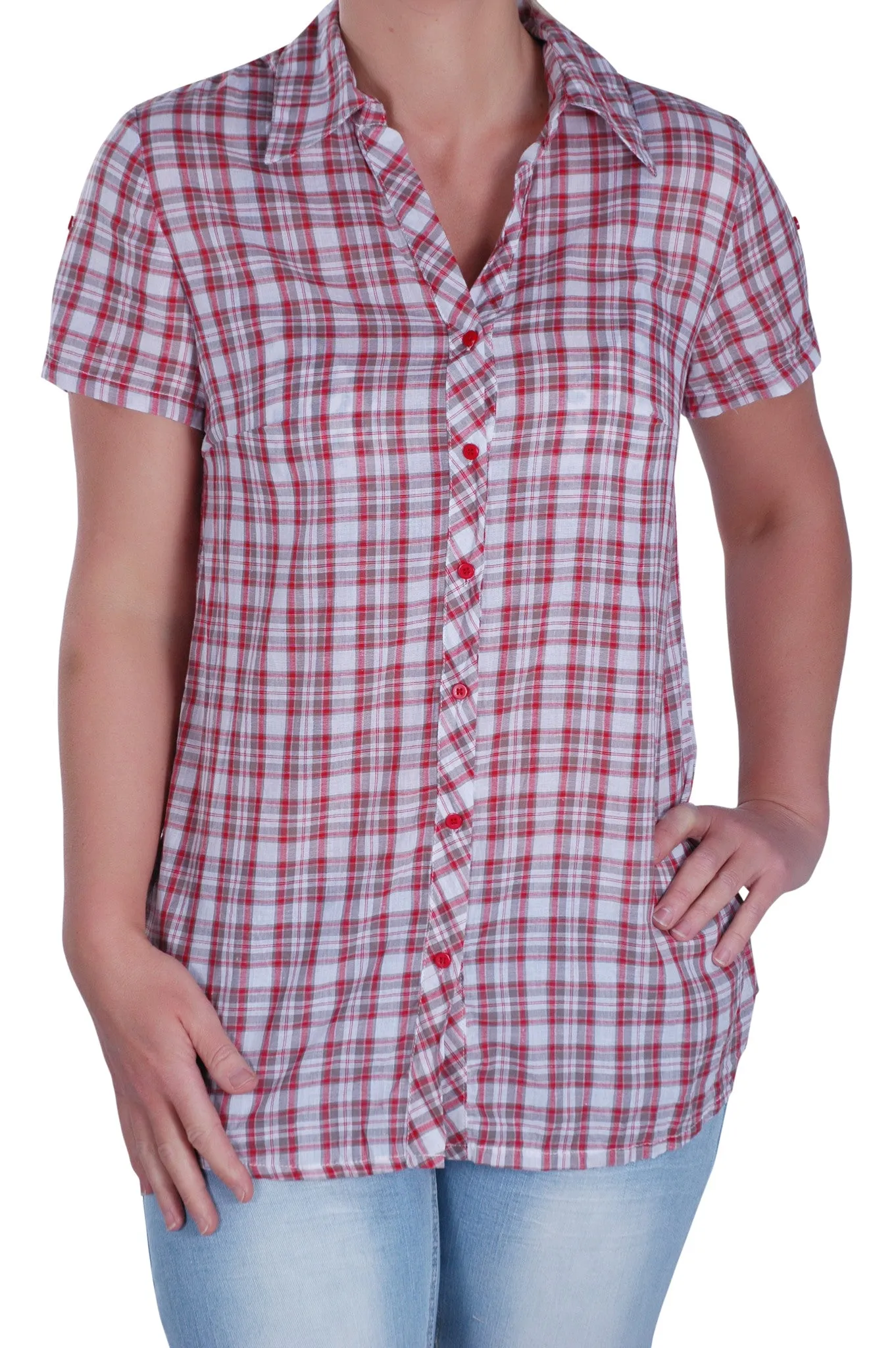 Checkered Collared Plus Size Shirt