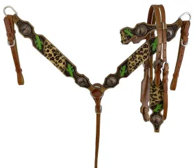 Cheetah & Painted Cactus Headstall Set