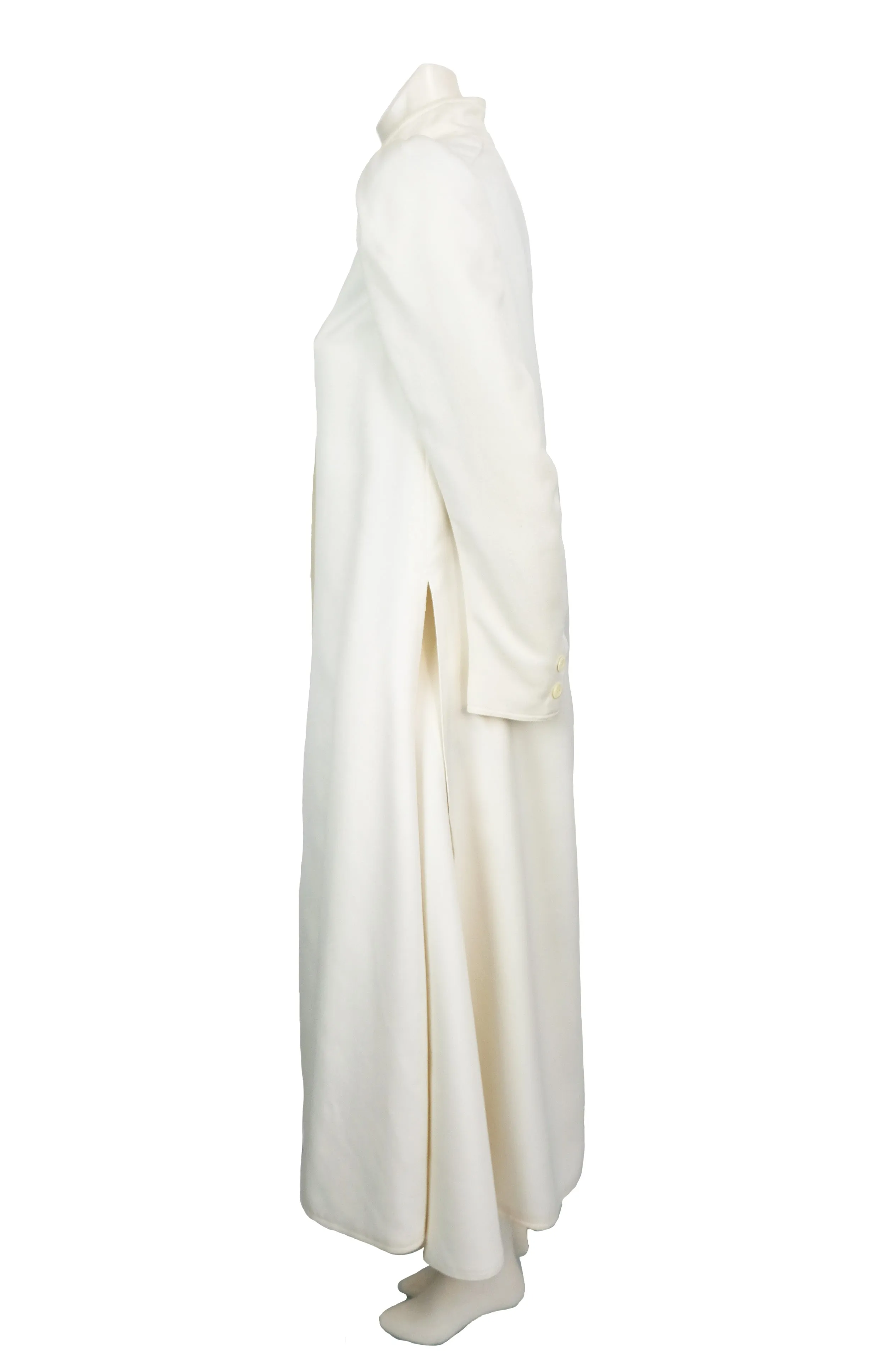 Chloé 1970s Vintage Coat and Matching Wrap Skirt in Ivory Wool, UK10