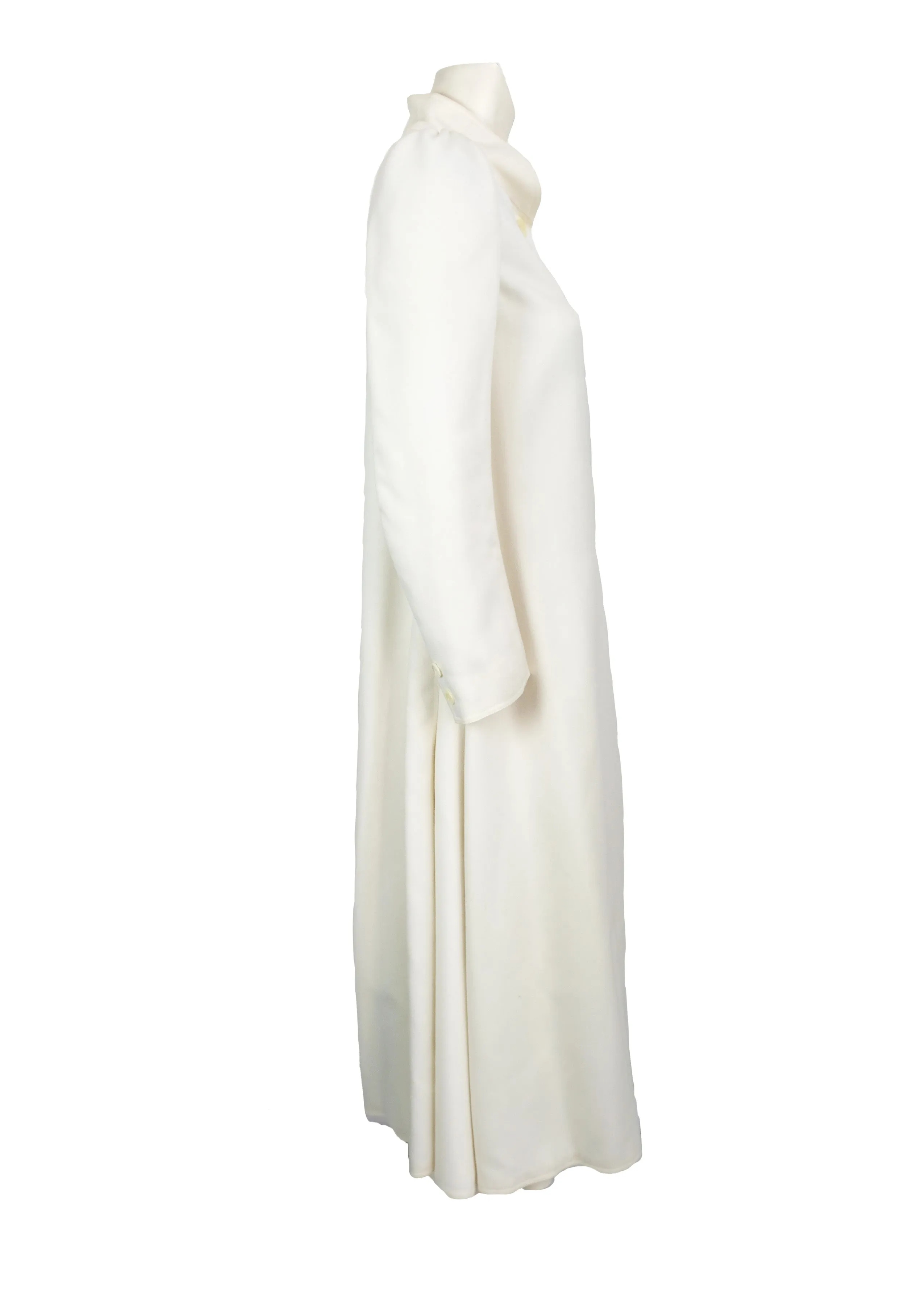 Chloé 1970s Vintage Coat and Matching Wrap Skirt in Ivory Wool, UK10