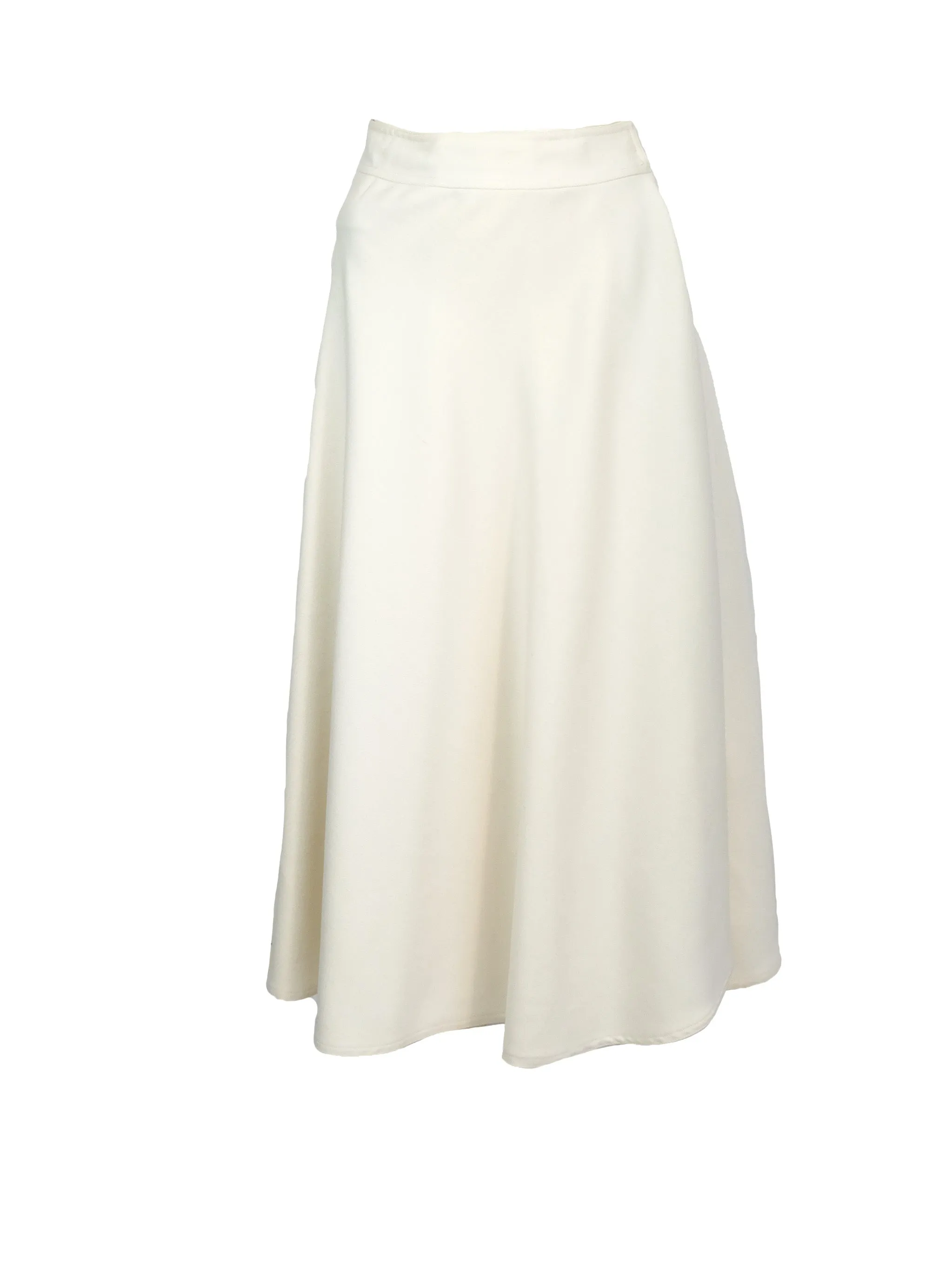 Chloé 1970s Vintage Coat and Matching Wrap Skirt in Ivory Wool, UK10