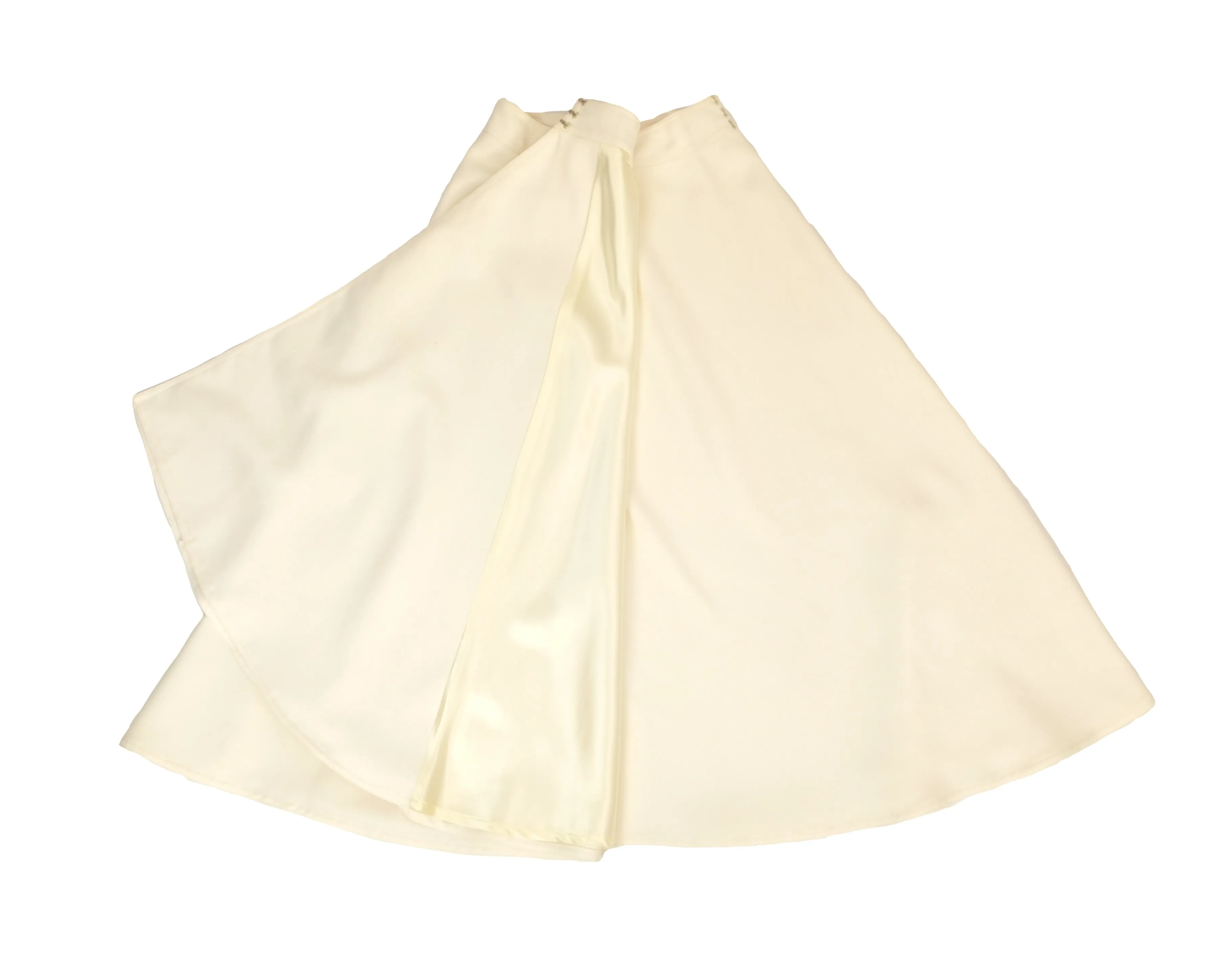 Chloé 1970s Vintage Coat and Matching Wrap Skirt in Ivory Wool, UK10