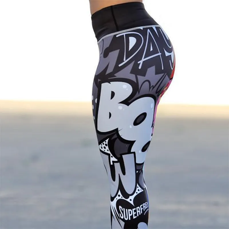 CHRLEISURE Digital Printing Workout Leggings High Waist