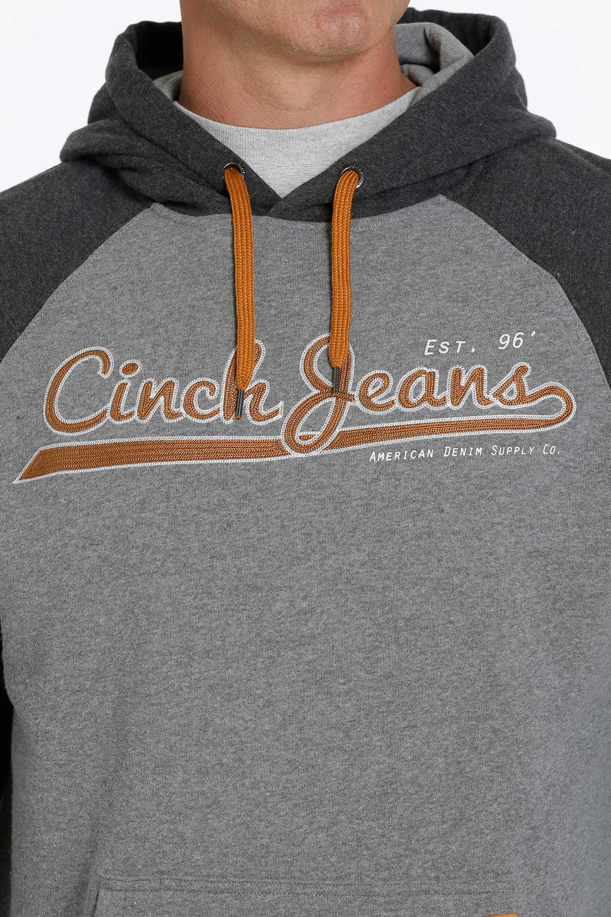 Cinch Men's Charcoal and Gray Fleece Hoodie