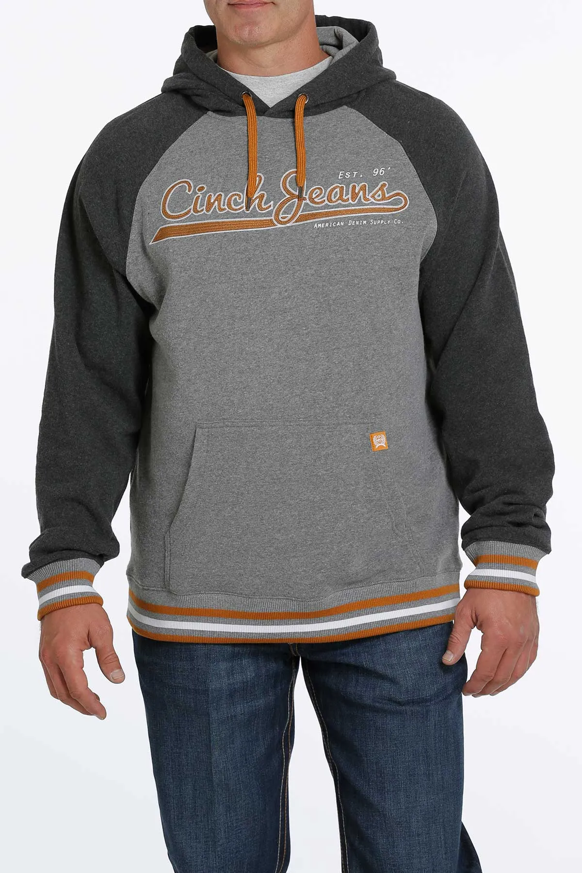 Cinch Men's Charcoal and Gray Fleece Hoodie