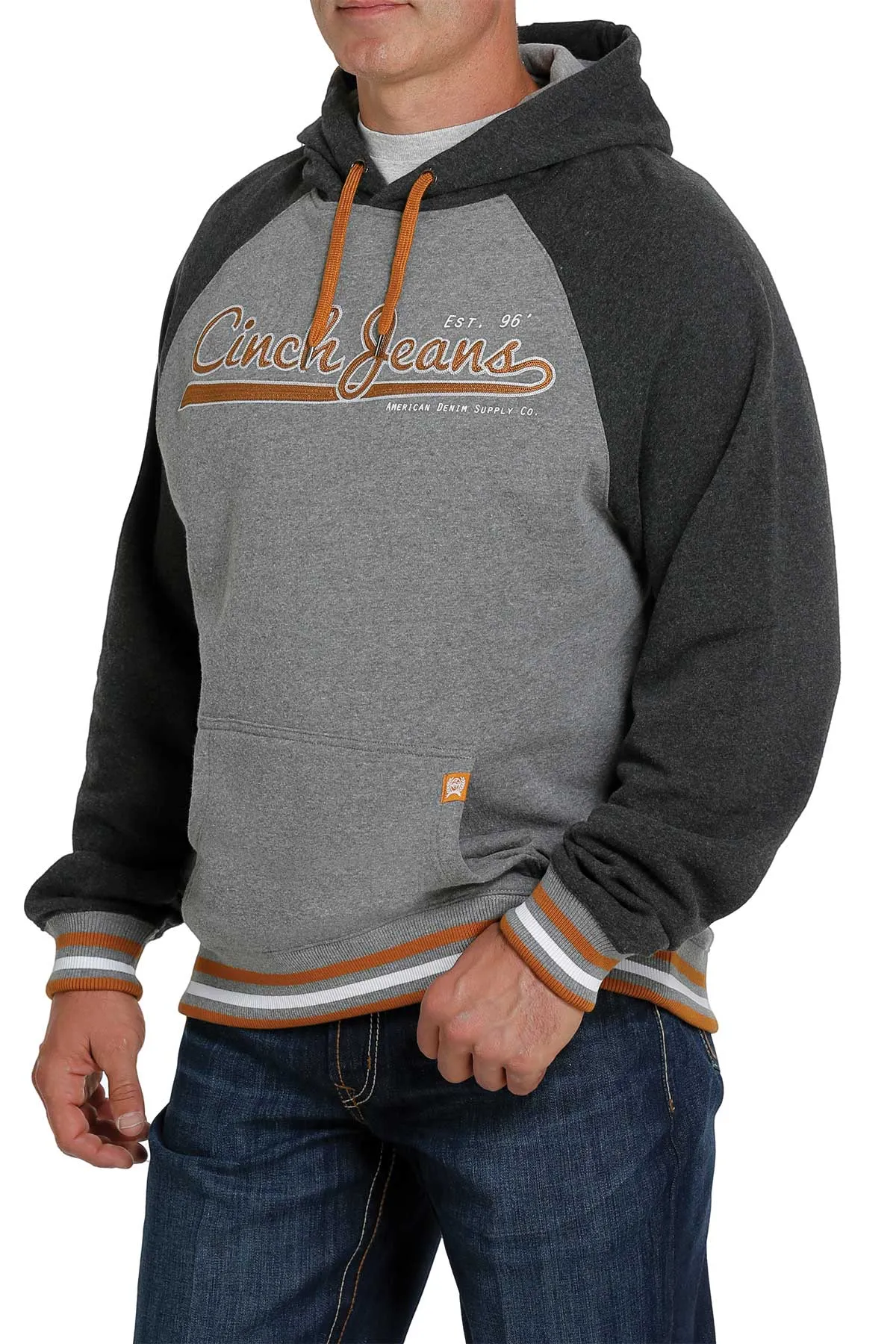 Cinch Men's Charcoal and Gray Fleece Hoodie