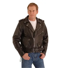 Classic Brando biker jacket in natural waxy cowhide. 113