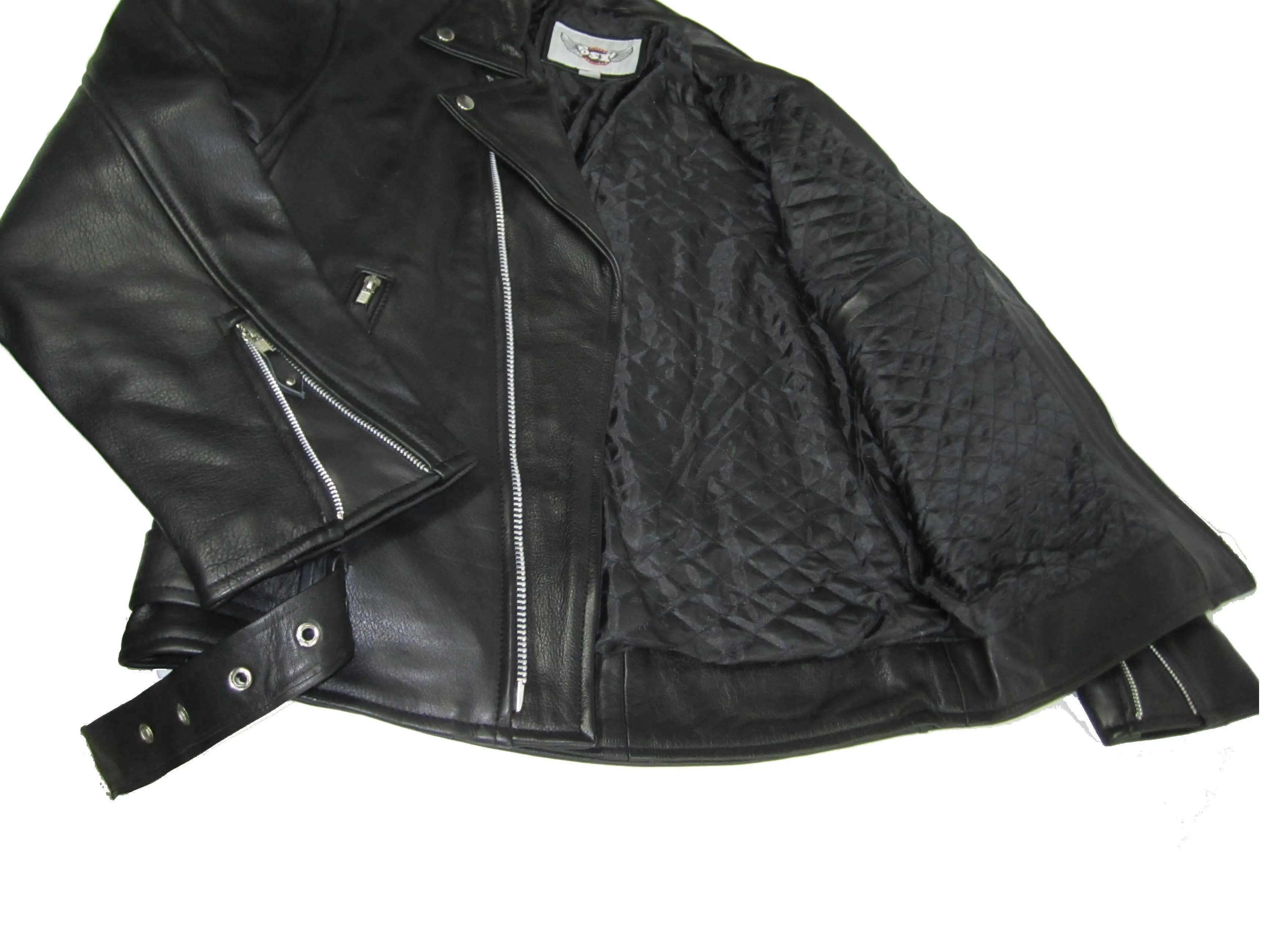 Classic Brando biker jacket in natural waxy cowhide. 113