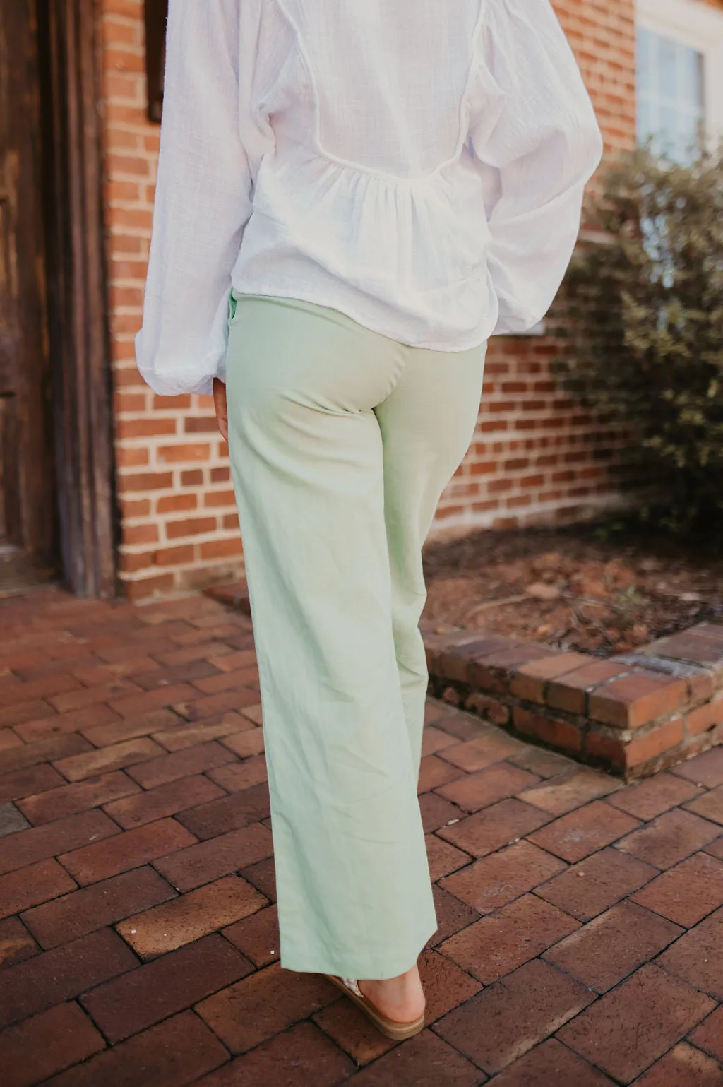 Coast To Coast Linen Pants- Green