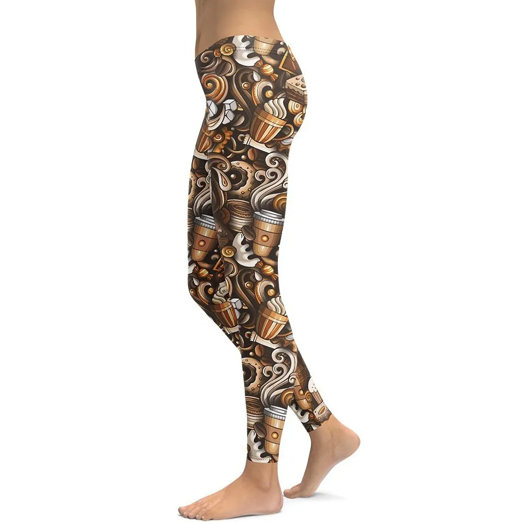 Coffee Shop Print Leggings