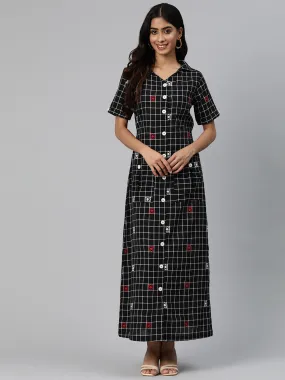 Cottinfab Women Checkered Maxi Dress