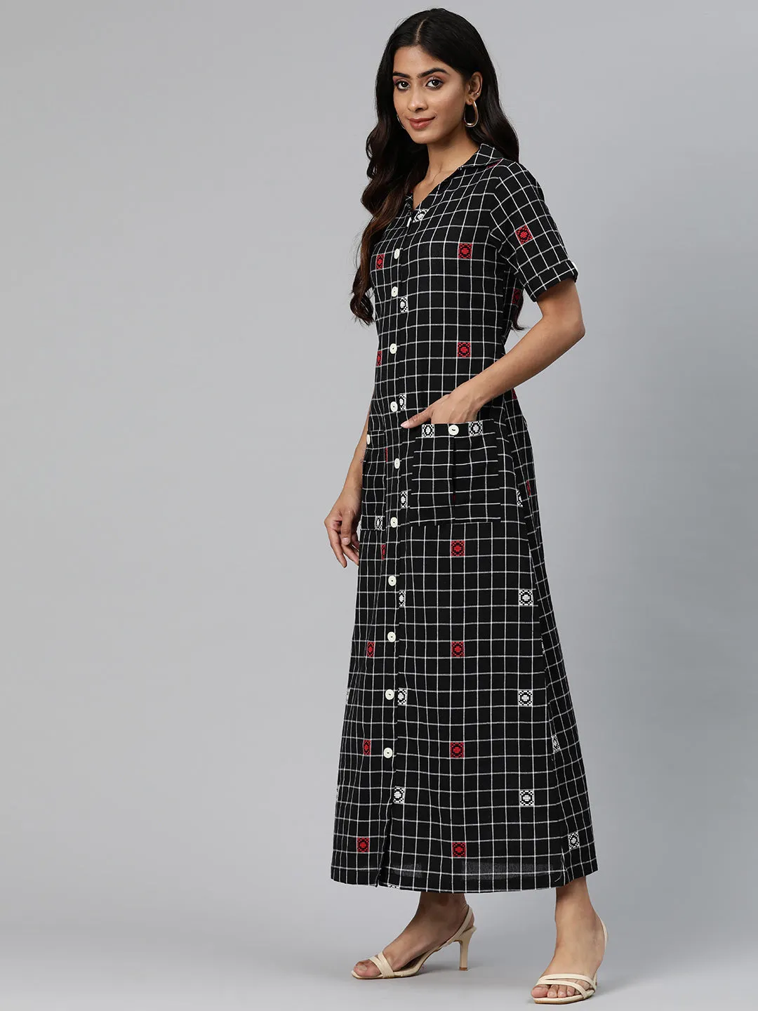 Cottinfab Women Checkered Maxi Dress