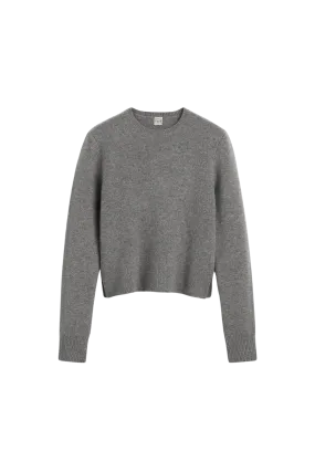 Cropped Crew-Neck Knit